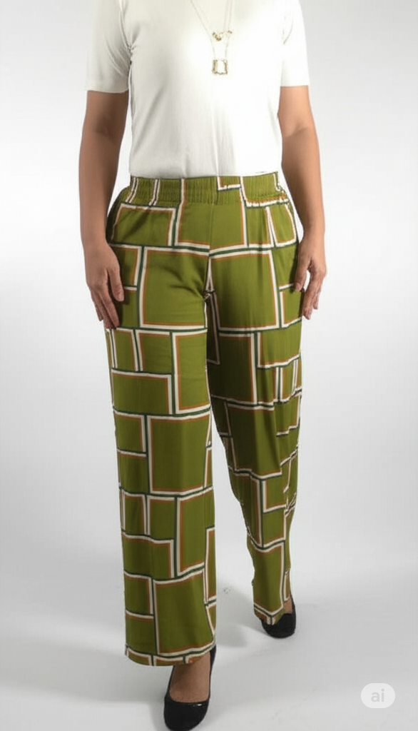 A 3 Büyük BedenViskon Cepli Pantolon